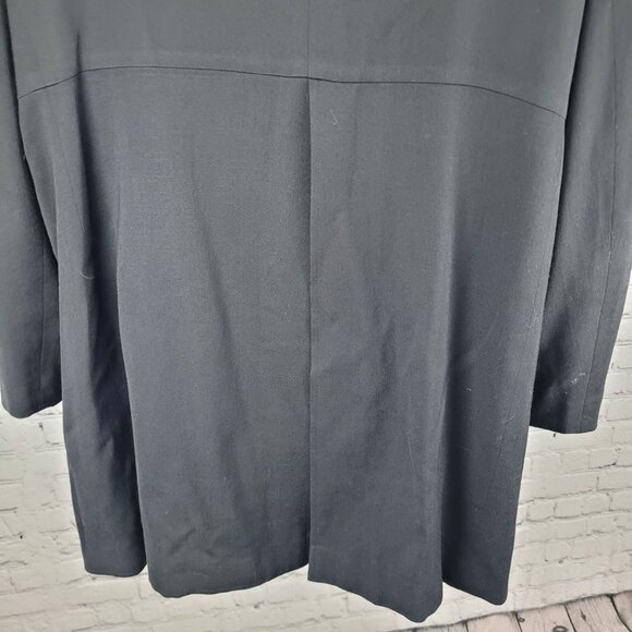 VTG J. Jill Black Wool Blend Stretch Lightweight Buttoned Lined Coat Size 18 - Picture 13 of 16